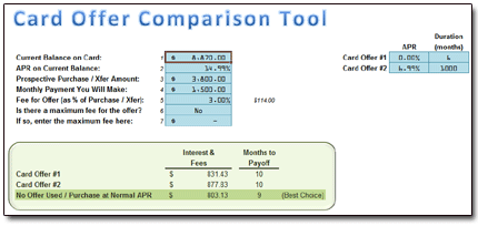 Card Offer Comparison - Click to Enlarge