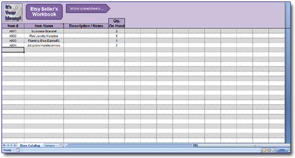 Item Catalog Worksheet