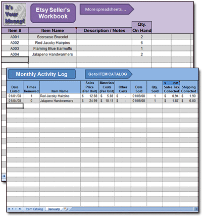 Etsy Seller's Worksheet - Overview