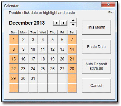 Automated Entry Pop-Up Calendar