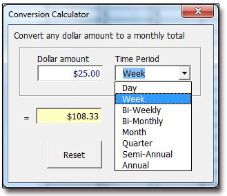 Monthly Conversion Calculator
