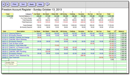 Freedom Account Register