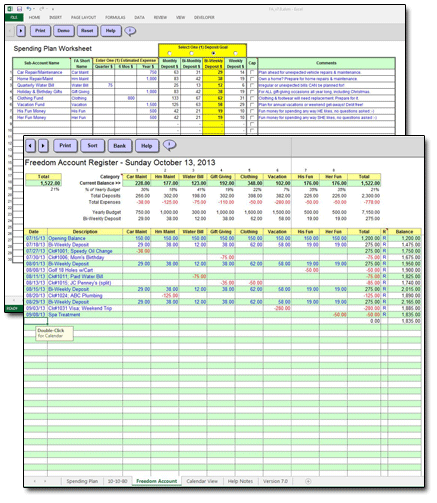 Freedom Account Spreadsheet / Click to Enlarge