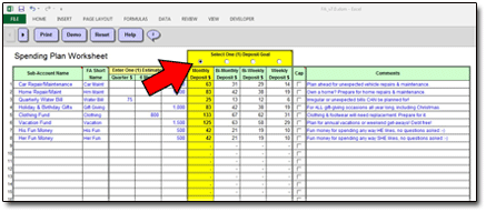 Spending Plan Worksheet