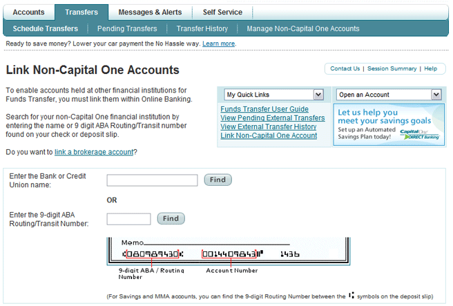 capital one direct deposit  form