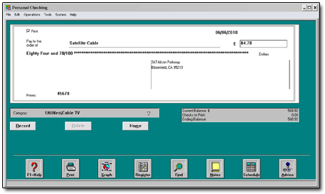 Simply Money - Check Entry View