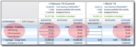 Categories = Envelopes, So Freedom Account Tracking is Easy! Click to Enlarge