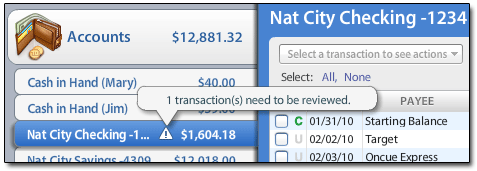 Scheduled Transactions for Review - Click to Enlarge