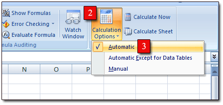 Click CALCULATION button and choose AUTOMATIC.
