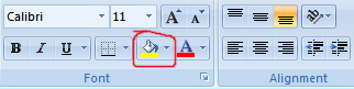The background-color formatting button.
