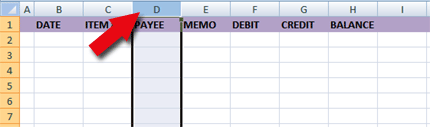 Select Column D for resizing.