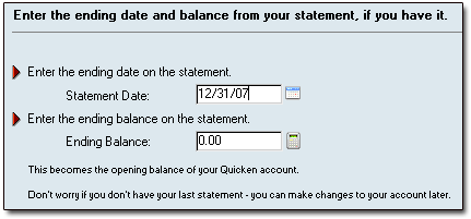 Fill in the starting balance.