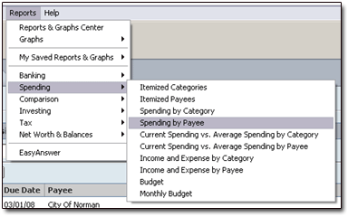 Creating a Payee Report.