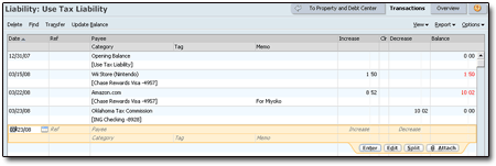 Use Tax Liability account has been credited!