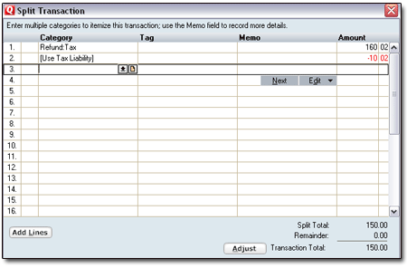 Set up the refund to relieve our Liability account.