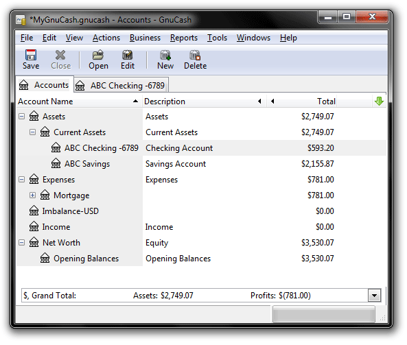 Gnucash Sample Chart Of Accounts