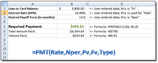 Calculate a Payment in Excel