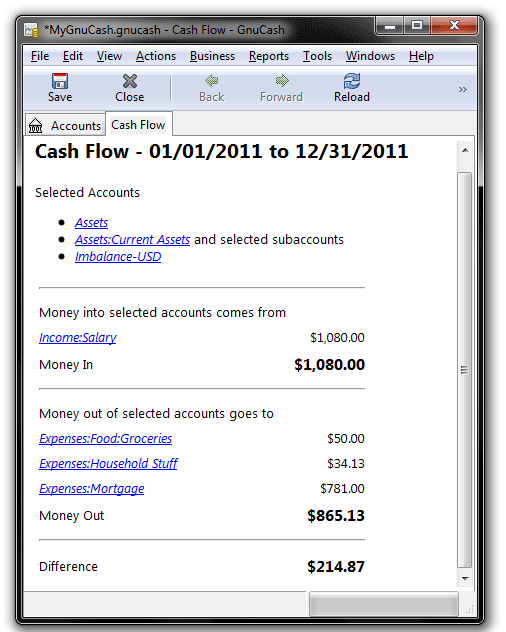 Cash Flow Report