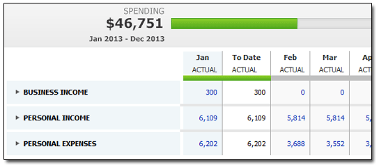 Quicken's Budget